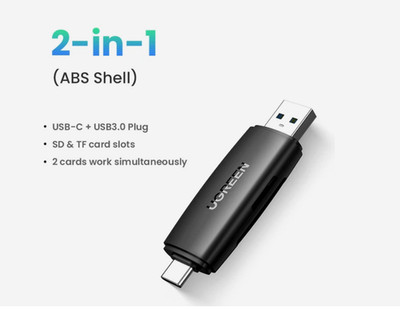 UGREEN Card Reader USB 3.0 to SD Micro SD TF Memory Card Adapter PC Laptop HH
