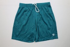 Deadstock Vtg 90s Adidas Mens XL Spell Out Trefoil Above Knee Mesh Shorts USA