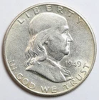 1949-S 50c Franklin Silver Half Dollar - RAW - Better Date / Great Luster
