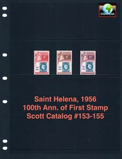 $0.75 Scott Value  - 1956 SAINT HELENA Centenary of Postage Stamps MNH NH UMM