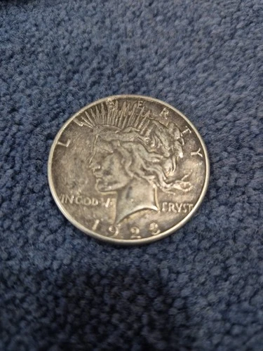 1923-s PEACE $1 Dollar Coin #3 90% Silver San Francisco Mint Looks VF+ Condition