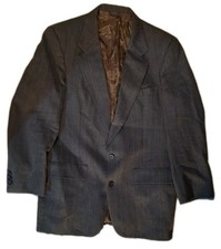 Men's Vintage Christian Dior Monsieur 40R Gray Pinstripes 100 Wool Blazer