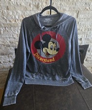 Disney Mickey Mouse Unisex Vintage Gray Hoodie Size L Disneyland