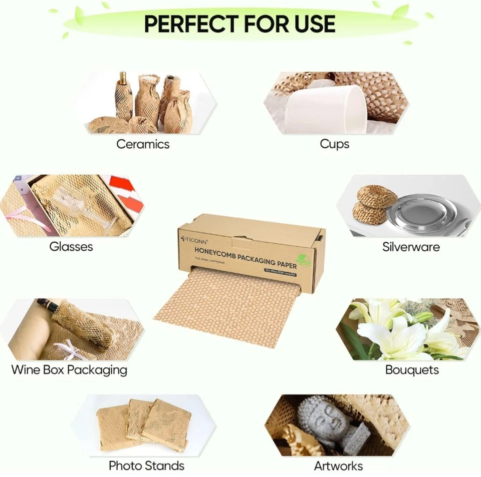 Honeycomb Packing Paper, 15" for Packing Moving Shipping, Recyclable Moving Supp - Image 3 of 4