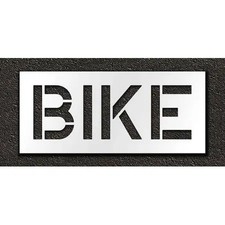 RAE STL-116-71217 Pavement Stencil, Message, Bike, 12 in Character Height,