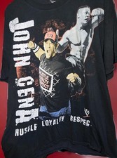 RARE Vintage 2010 WWE John Cena  2 Sided AOP  Grail 'Hustle Loyalty Respect' XL
