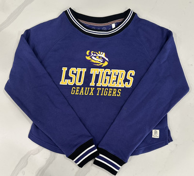 Pressbox LSU Tigers Women s Small Cropped Crewneck Sweatshirt (DD243)