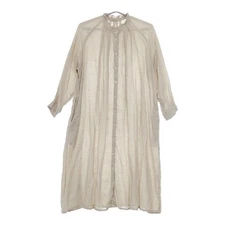 nest Robe 01173-1097 Product dyed linen ruffle collar dress beige 5-0503M∞