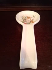 Effetti D'Ante Rabbit, Dragonfly, And Flowers Spoon Rest Handmade In Italy