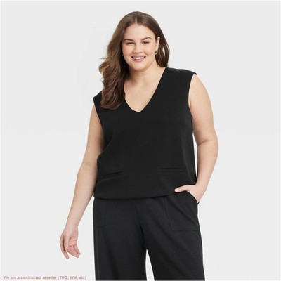Women's Sandwash Vest - A New Day Black XXL *SEE DEAL!!!*