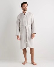 NWOT Quince M Organic Turkish Waffle Robe Silver