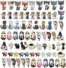 120Pc Assorted Enamel Bracelet Cat Charms for Jewelry Making Crafts DIY Necklace