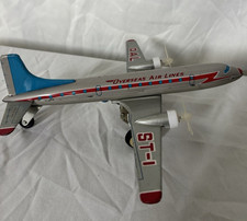 Vintage Tin Friction Toy Airplane Overseas Air Lines ST-1
