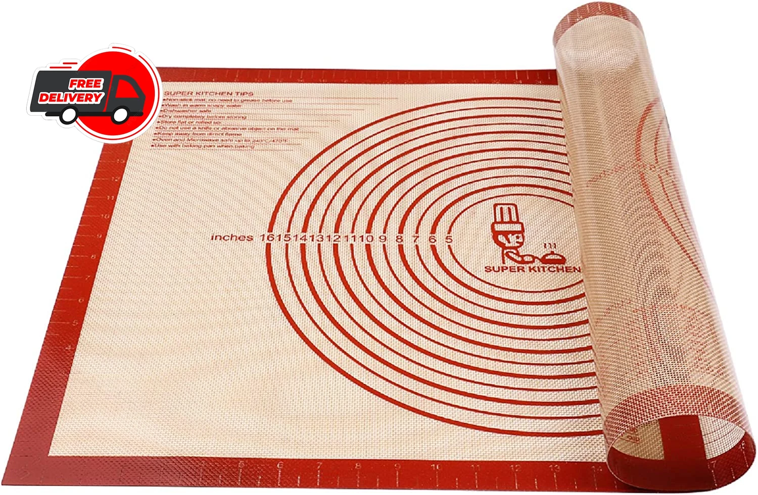 Non-slip Silicone Pastry Mat Extra Large 28x20 Inch Non-Stick Baking Counter
Opens in a new window o