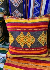 Moroccan Décor Cactus Silk Inspired Cushion Repurposed Sabra Rug Throw Pillow AU