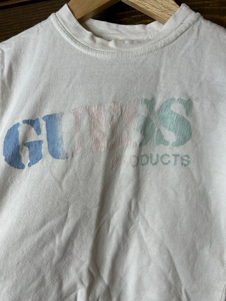 Vintage 90s Guess Kids Graphic T Shirt Youth S/M White Spellout Logo USA Foto 2 de 4