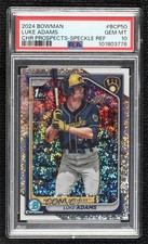 2024 Bowman Chrome Prospects Speckle Refractor Luke Adams PSA 10 GEM MT 11s9