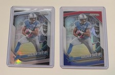 LOT GOLDEN TATE III 2025 Panini Prizm Red White & Blue / Silver #139 Lions