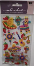 Sticko Autocollant Fiesta ~ Pineta Sombreo Guitar Mask Peppers Maracas ~ Crafts
