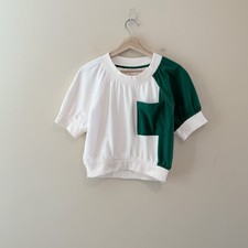 Free People FP Movement On Base Tee Colorblock Terry Cropped Sweatshirt Size S