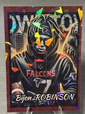 🔥🏈BIJAN ROBINSON Red Border Cracked Ice Refractor #ATLANTA FALCONS STAR!!!🏈🔥