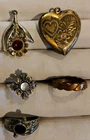 Jewelry Lot Of 5–3 Rings And 2 Pendants Vintage Costume