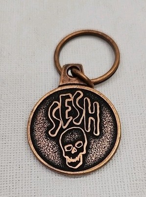 Team Sesh Skull Logo Keychain  Copper Finish Rare TeamSesh