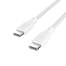 Image of Belkin BoostCharge Braided USB-C To USB-C Charging Cable 2M - White