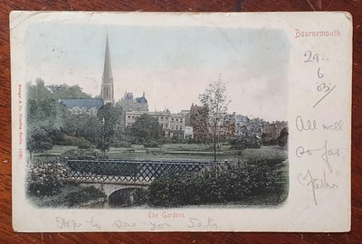 1905 Die Gärten, Bournemouth ungeteilte antike Postkarte - Holywood, County Down