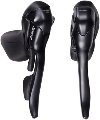 microSHIFT ADVENT Drop Bar Shifter Lever Set - 1x9 Speed, Black, ADVENT