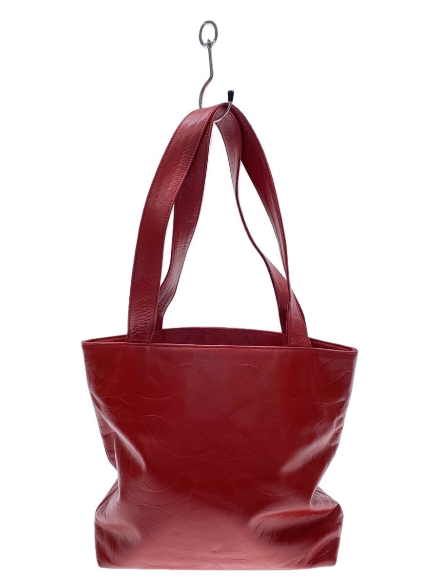 CHANEL Coco Mark Leather Tote Bag in Vibrant Red