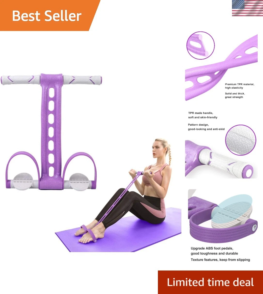Pedal Resistance Bands with Handles - Full-Body Fitness for Home & Gym