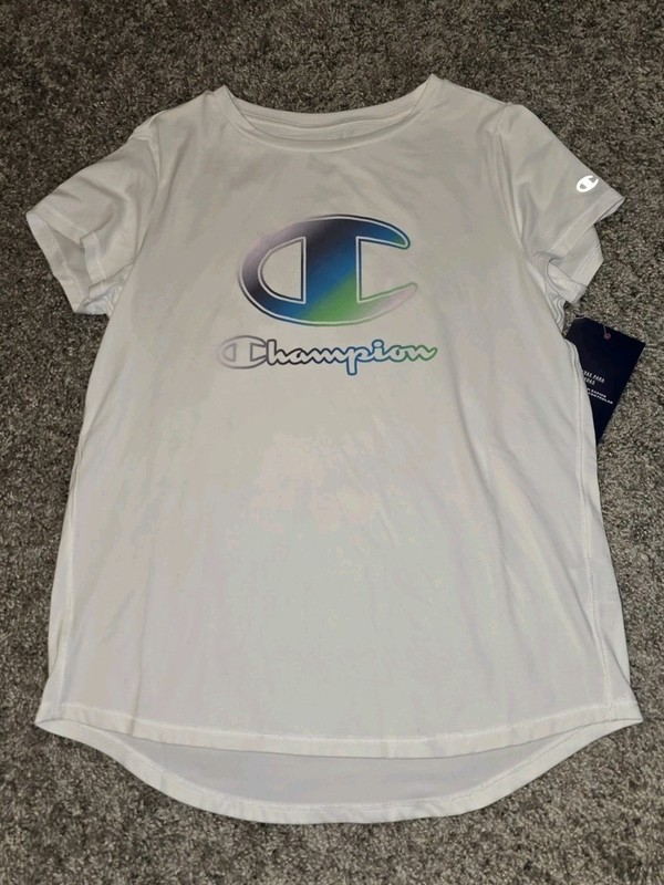Girls Size 14 Champion Brand Nwt White Moisture Wicking Shirt