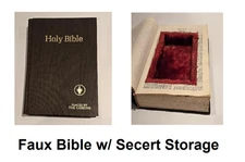 Vintage Faux Holy Bible Hidden Storage Box | Secret Compartment  Book Great Gift