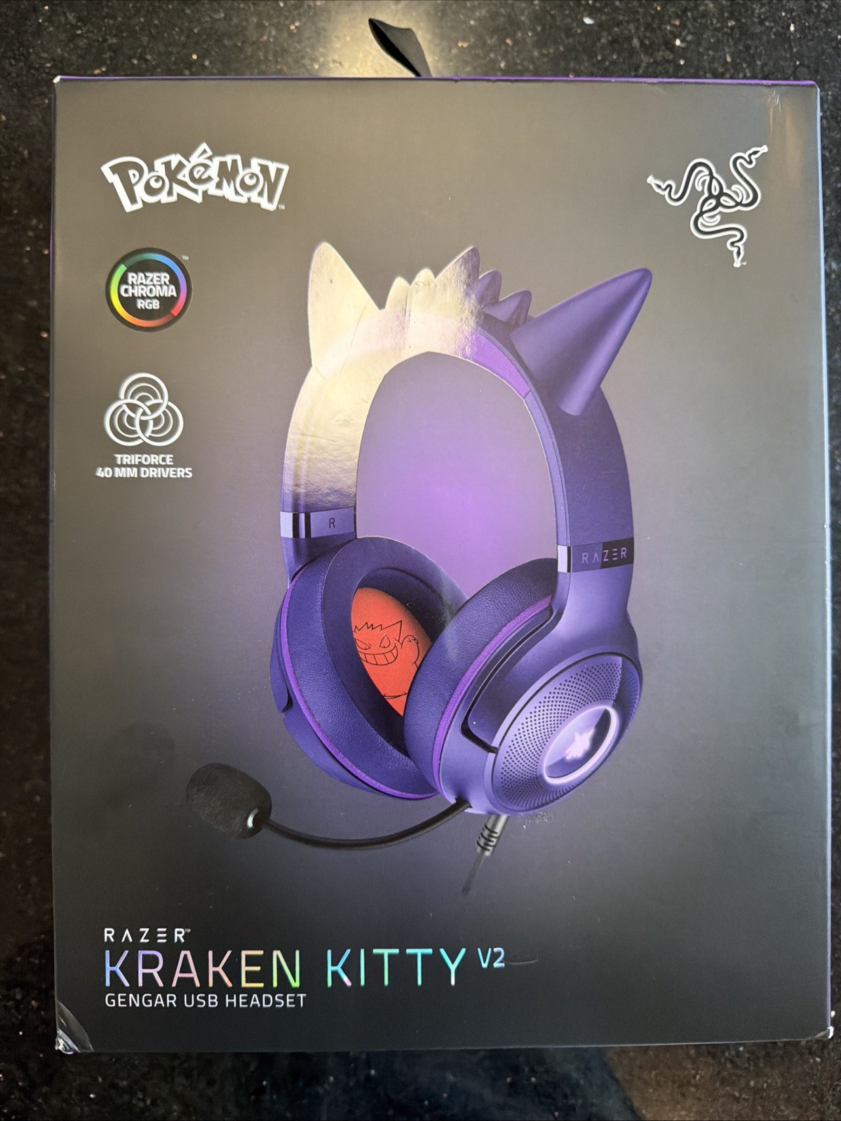 Razer - Kraken Kitty V2 Gengar USB Headset - Pokemon Edition - Purple ...