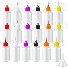 18PCS Precision Needle Tip Glue Applicator Bottles, 6 Color 30ML/1 OZ Fine Ne...