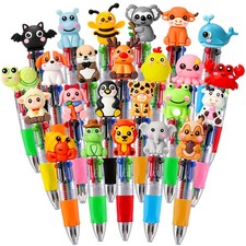 SZCECHRE 24 Pcs Animal Pens Multicolor Pen in One 4-in-1 Cute Pens Bulk for K...