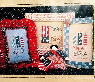 Lizzie Kate Yankee Doodles Patriotic 4th of July Rustic Counted Cross Stitch Kit