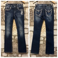  NEW Miss Me Jeans Mid-Rise Slim Boot Style M344558 Sz 25x34