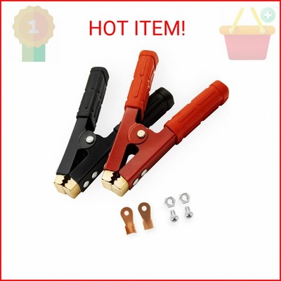 2PCS Battery Jumper Cable Clamps, Govel Heavy Duty Pure Copper Alligator Clips J