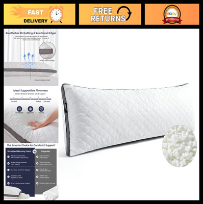 Extra-Firm Shredded Memory Foam Body Pillow - 20x54'' Long Support for Side Sleep