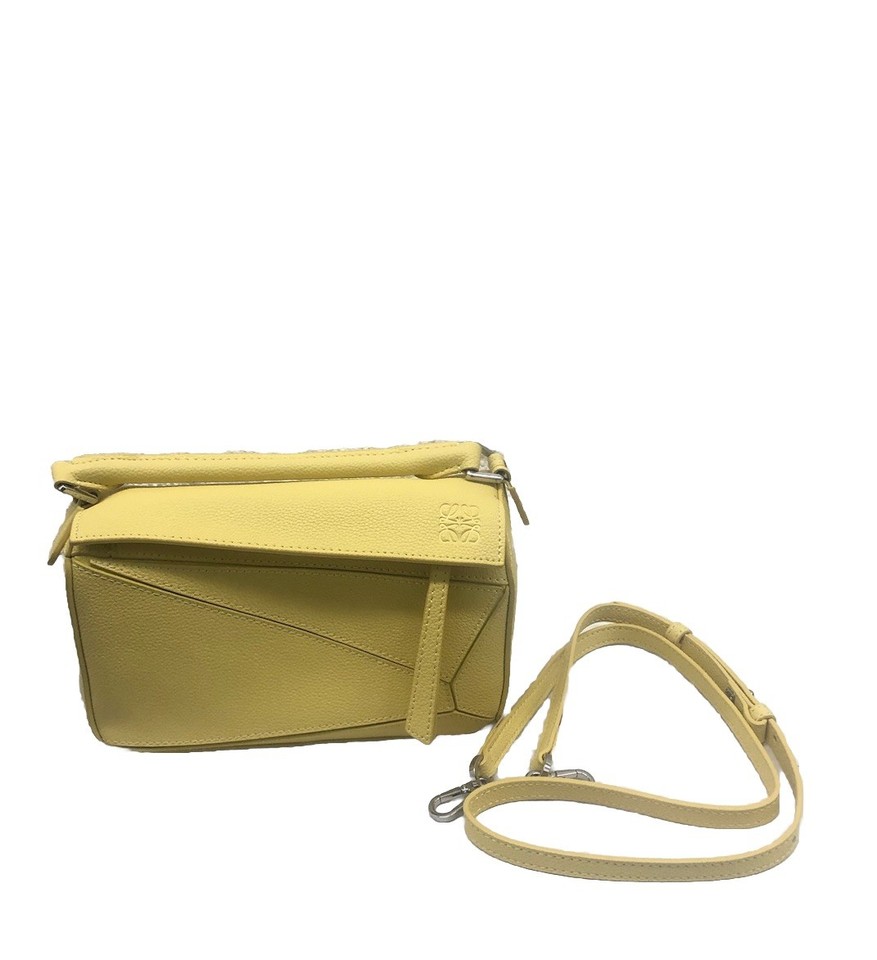 Loewe BB48 Puzzle Bag Leather Small Sunflower Yellow With Strap