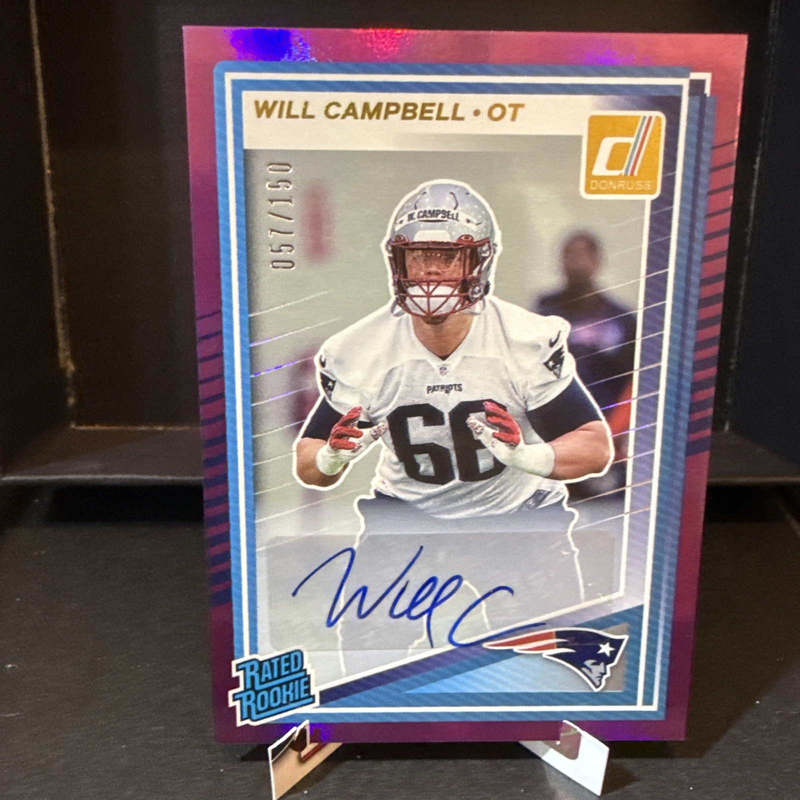 2025 Donruss Will Campbell Purple Press Proof Rated Rookie Auto /150 (RC, AU)