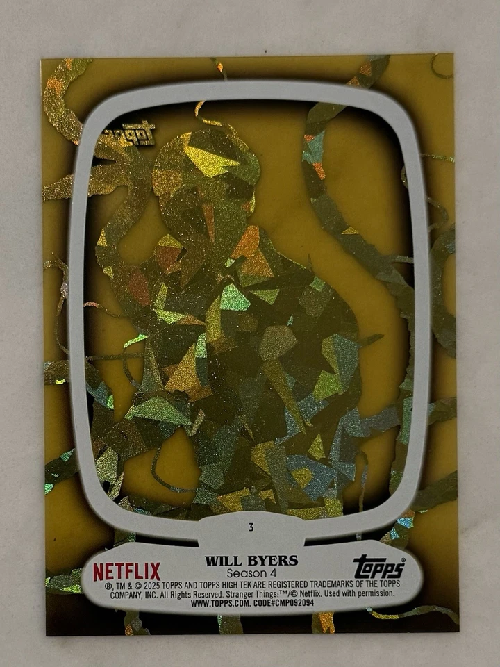 2025 Topps Stranger Things Will Byers Season 4 High Tek Gold Vines /50-3 - Image 2 of 2