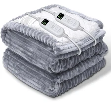 Electric Heating Blanket 50”X60”  Flannel 6 Heat Settings 4 Timer Machine Wash