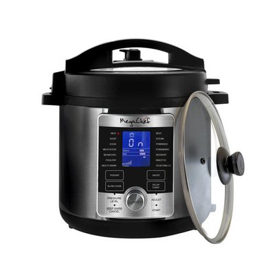 #ad MegaChef 6 Quart Stainless Steel Electric Digital Pressure Cooker with Lid $114.44