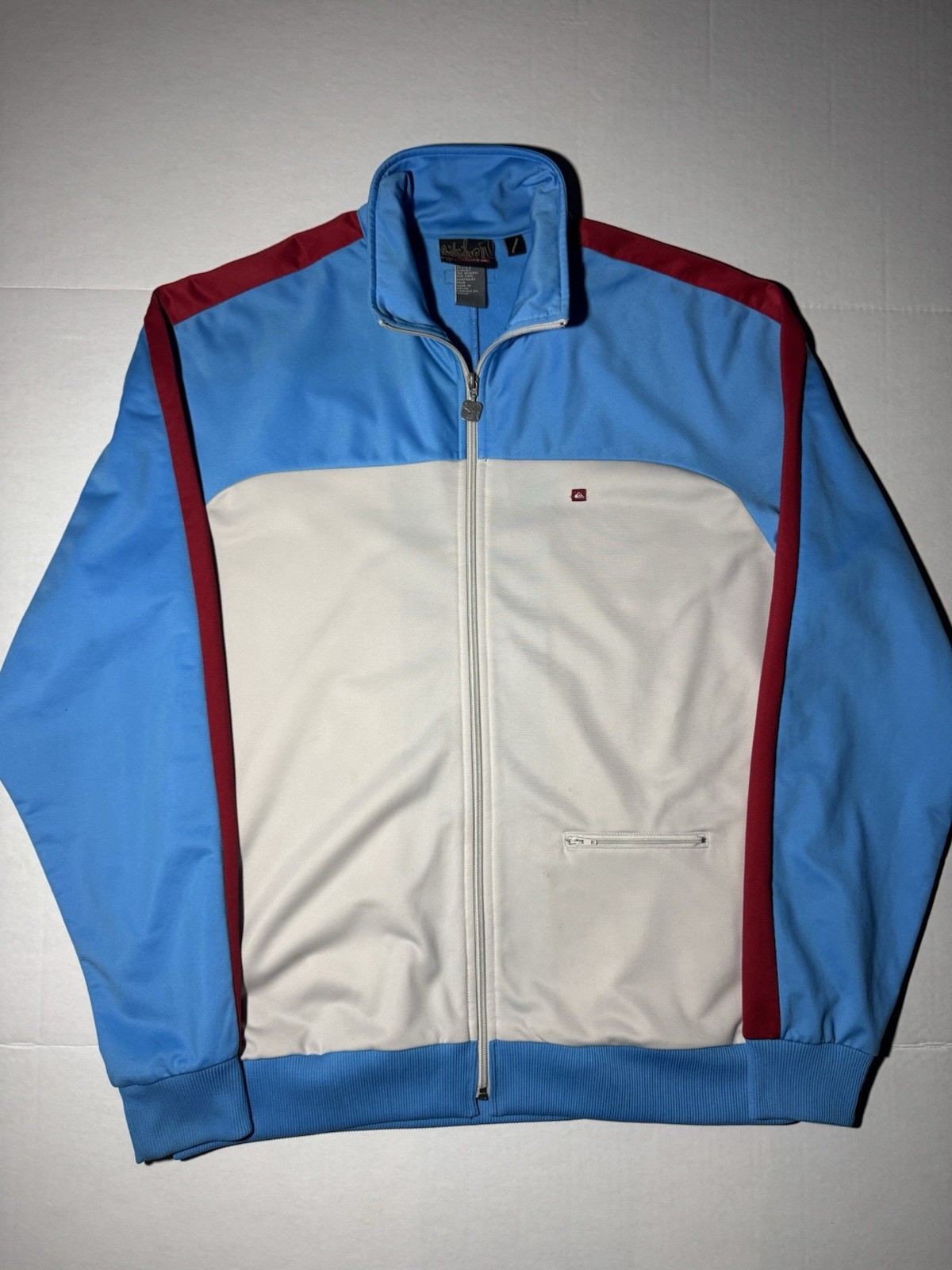 Vintage Quiksilver Track Jacket Y2K Full Zip Blue White Men’s Large