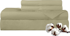 300 Thread Count 100 Long Staple Combed Cotton Sheet Set - 4 Piece Queen Bed S