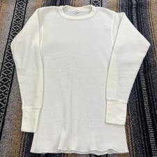 Vintage J.E. Morgan Thermal Waffle Knit Shirt Men Large 42-44 Cotton Long Sleeve