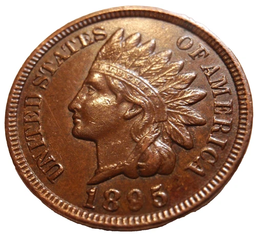 1895 XF BRN Full Liberty Indian Head Cent Great Details Very Nice Penny